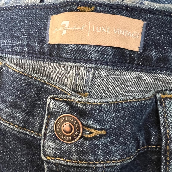 7 For All Mankind Luxe Vintage Lotta Cisco Wide Leg Jeans Dark Wash High Rise 30 - Picture 9 of 11